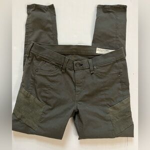 Rag & Bone Army Green Leather Accent Pants Size 29